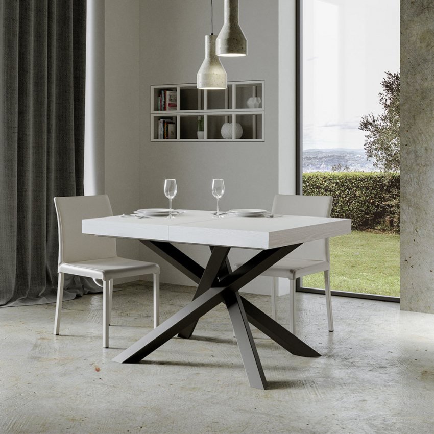Volantis tavolo da pranzo allungabile 90x130-234cm design moderno bianco