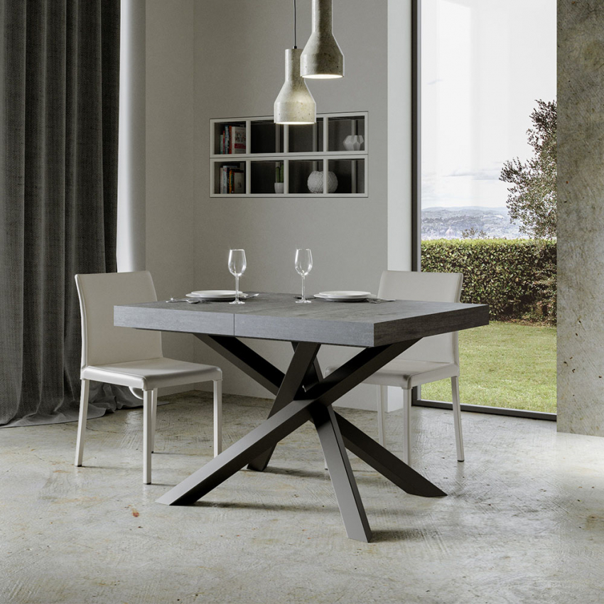 Volantis Concrete tavolo da pranzo cucina allungabile grigio 90x130-234cm