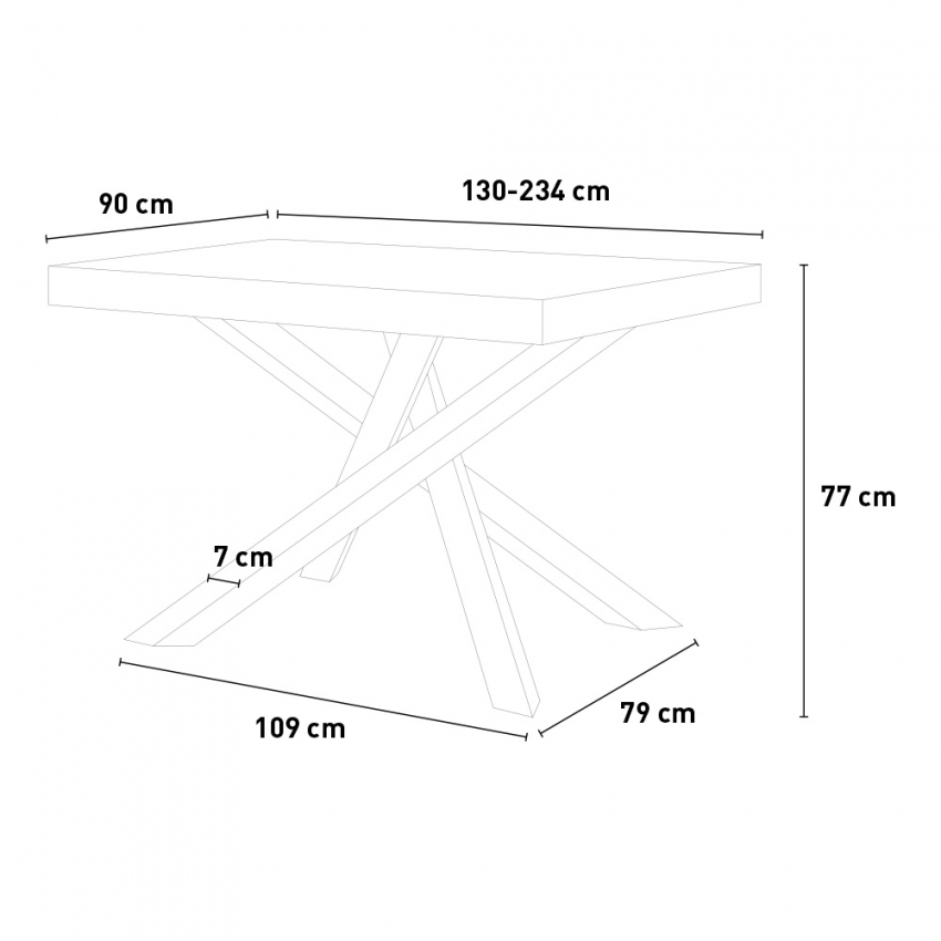 Volantis Concrete tavolo da pranzo cucina allungabile grigio