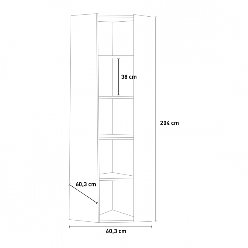 Kato A Small Concrete Libreria a parete soggiorno design grigio moderno