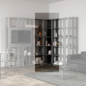 Libreria ad angolo grigio design moderno soggiorno Kato Angolo B Concrete Offerta