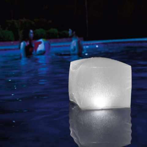 Cubo luminoso luce led Intex 28694 galleggiante per giardino e piscina