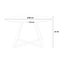 Tavolino basso da caffè salotto stile scandinavo rotondo 80cm Krize Modello
