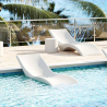 Lettino piscina sdraio giardino prendisole design bianco Vega Saldi