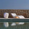 Lettino piscina sdraio giardino prendisole design bianco Vega Promozione