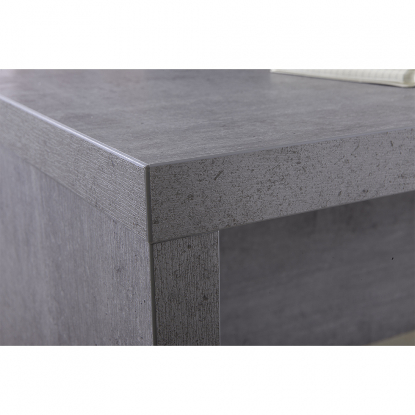 Pratico Scrivania Piccola In Legno Grigio Effetto Cemento Design