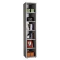 Libreria in legno moderna stretta con 6 ripiani colore grigio Hart Offerta