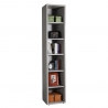 Libreria in legno moderna stretta con 6 ripiani colore grigio Hart Offerta