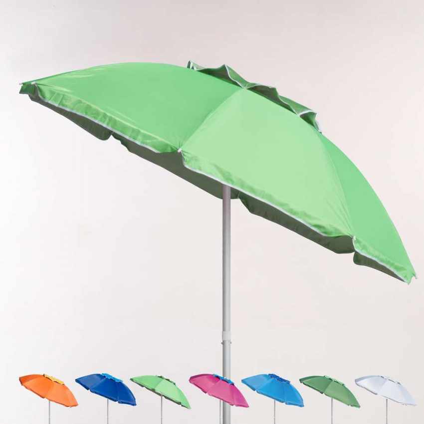 Parasol De Plage 200 Cm Aluminium Anti Vent Protection Uv Corsica