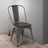 stock 20 pezzi sedie Lix industrial acciaio legno per cucina e bar steel wood 