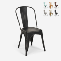 20 sedie design industriale metallo vintage shabby chic stile steel old 