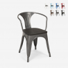 20 sedie design metallo legno industriale stile Lix bar cucina steel wood arm Costo