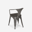 20 sedie design metallo legno industriale stile Lix bar cucina steel wood arm 