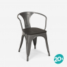 20 sedie design metallo legno industriale stile Lix bar cucina steel wood arm Acquisto
