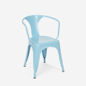 Stock 20 sedie Tolix Industrial con braccioli acciaio per cucina e bar Steel Arm