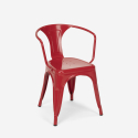 stock 20 sedie Lix industrial con braccioli acciaio per cucina e bar steel arm 