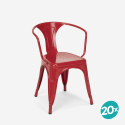 stock 20 sedie Lix industrial con braccioli acciaio per cucina e bar steel arm 