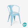 Stock 20 sedie Tolix Industrial con braccioli acciaio per cucina e bar Steel Arm