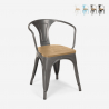 stock 20 sedie stile design industriale bar cucina steel wood arm light Stock