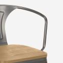 stock 20 sedie stile design industriale bar cucina steel wood arm light Prezzo