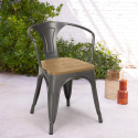 stock 20 sedie stile design industriale bar cucina steel wood arm light Modello