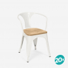 stock 20 sedie stile Lix design industriale bar cucina steel wood arm light Vendita