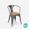 stock 20 sedie stile design industriale bar cucina steel wood arm light Scelta