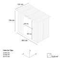Box lamiera zincata resistente preverniciata grigio casetta giardino Alps 201x121x176cm Caratteristiche