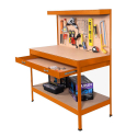 Banco da lavoro tavolo con pannello e cassetto per officina Max 120x60x150cm 