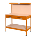 Banco da lavoro tavolo con pannello e cassetto per officina Max 120x60x150cm 
