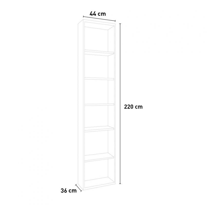 Ely libreria verticale 6 vani design moderno