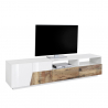 Mobile porta TV 200x43cm parete soggiorno bianco legno moderno Hatt Wood Sconti