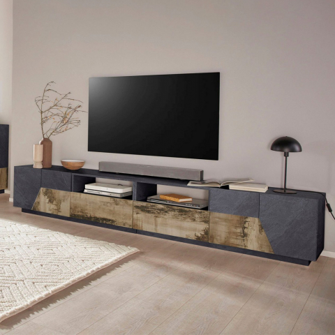Mobile porta TV soggiorno cucina 260x43cm design moderno More Report Promozione
