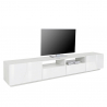 Mobile porta TV moderno 260x43cm parete soggiorno bianco lucido More Sconti