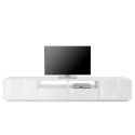 Mobile porta TV moderno 260x43cm parete soggiorno bianco lucido More Catalogo
