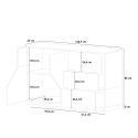 Credenza madia design soggiorno 140x43cm 2 ante 3 cassetti Mira Report Modello