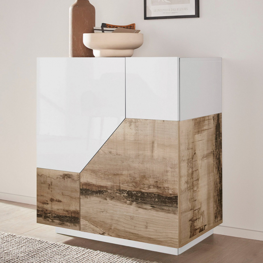 Adara credenza 80x43cm madia bianca 2 vani soggiorno camera cucina