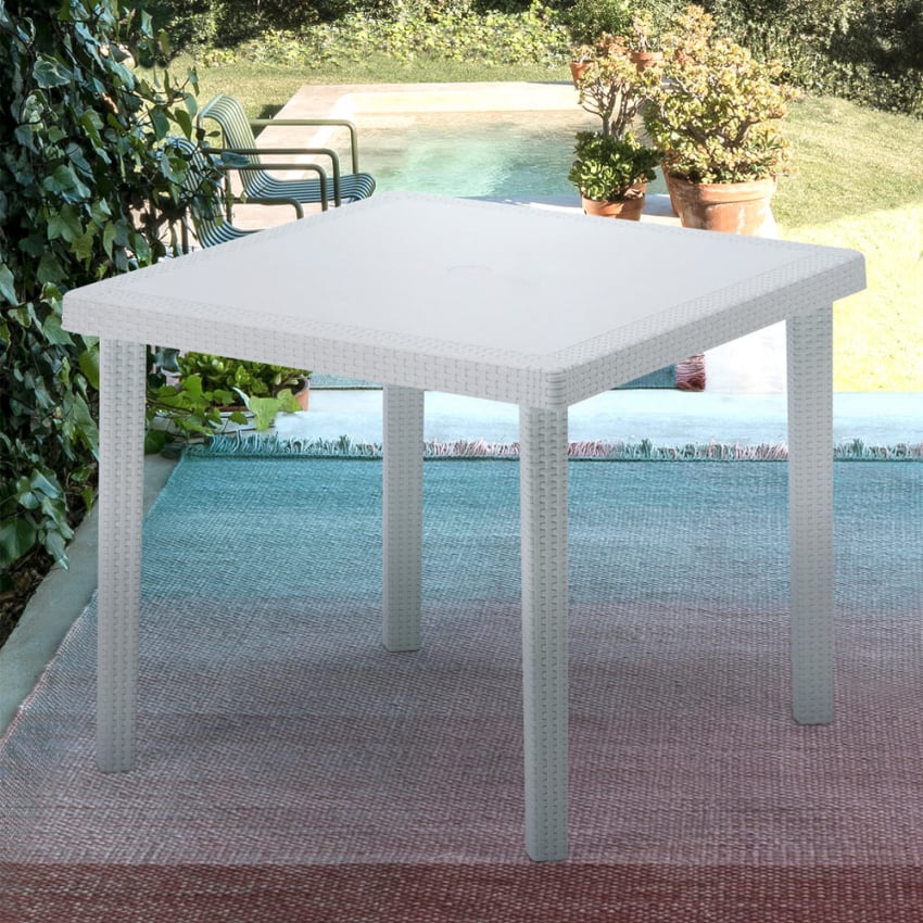  Grand Soleil Boheme: Tavolo bar giardino polyrattan quadrato 90x90 

