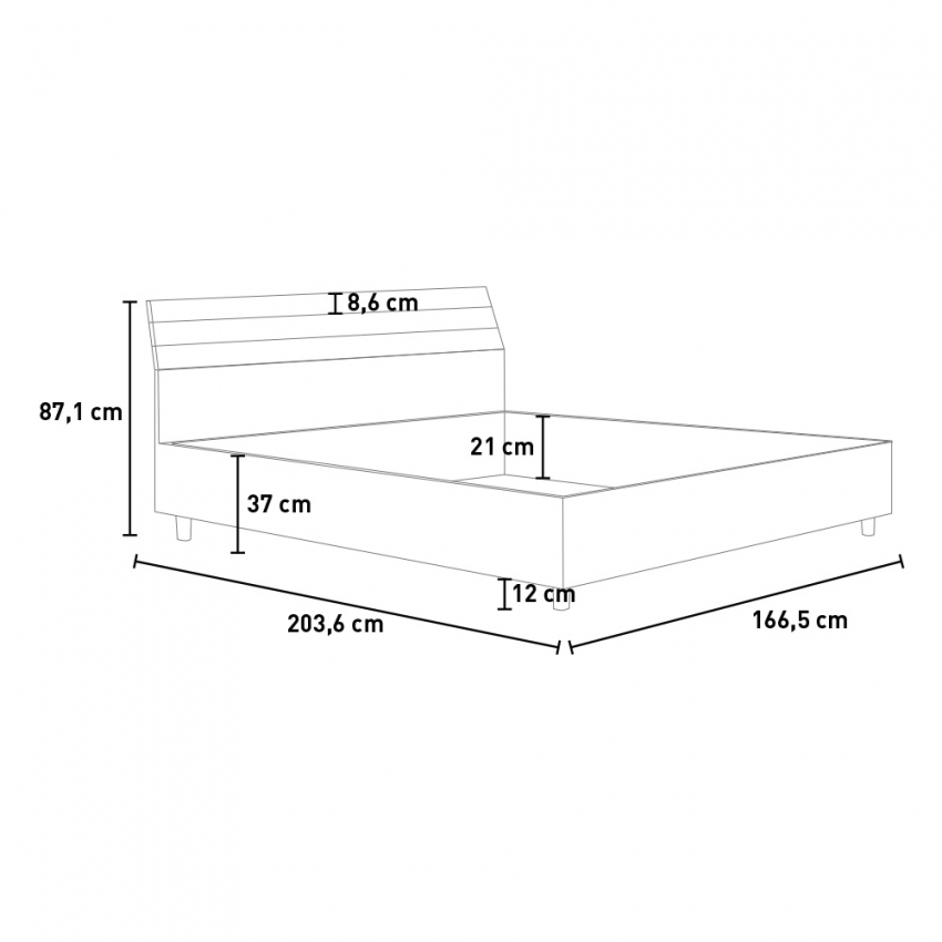 Letto contenitore 160x190 effetto legno quercia natura ANKEL