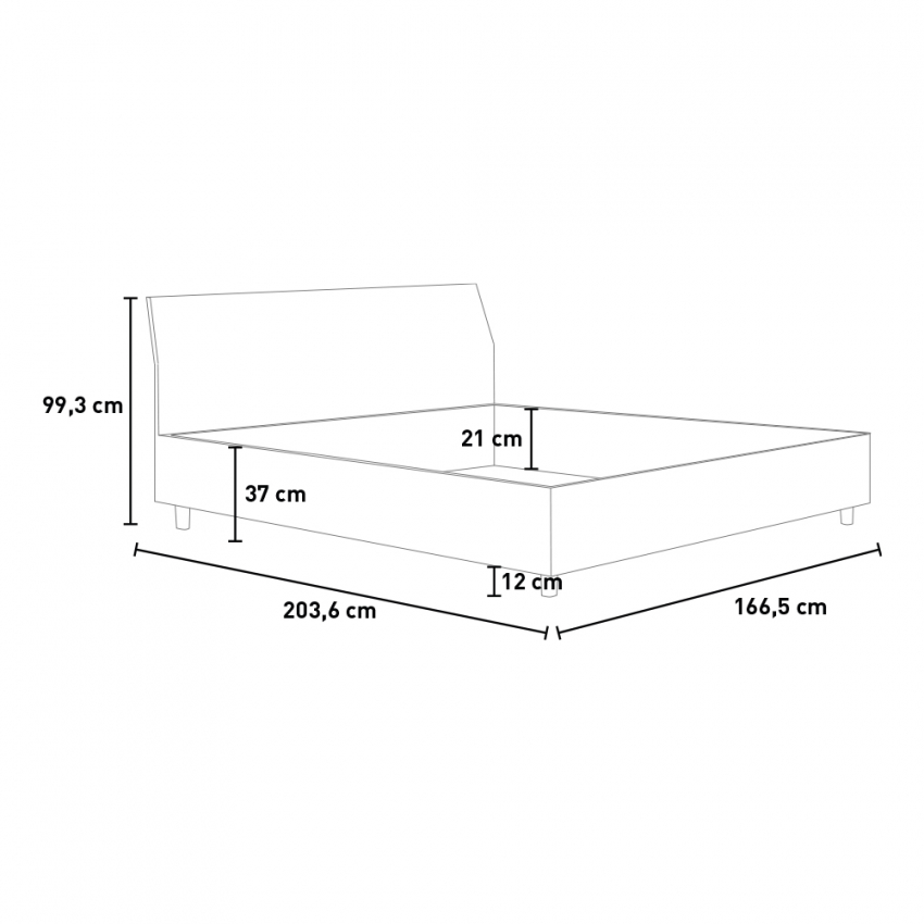 Demas Nod letto contenitore matrimoniale 160x190cm testiera design