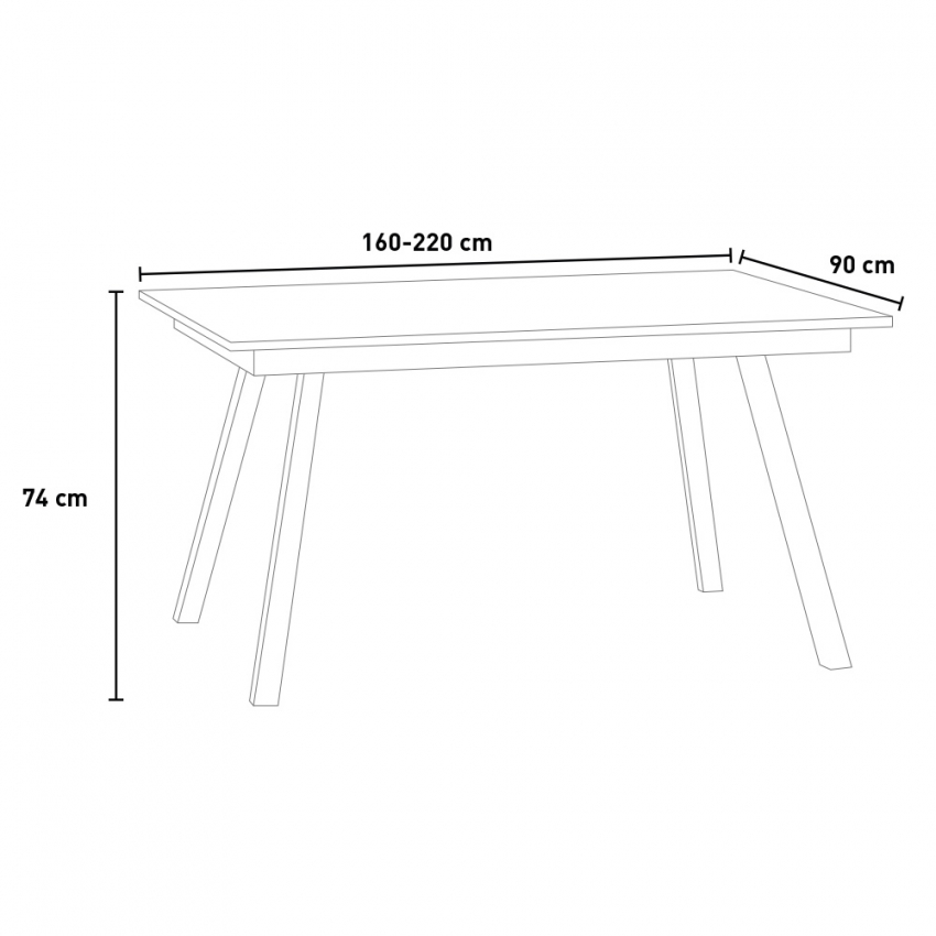 Mirhi Long Marble Tavolo da pranzo allungabile 90x160-220cm design moderno