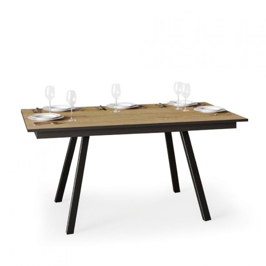 Ganty Long Wood tavolo da pranzo design allungabile 90x160-220cm moderno  legno