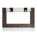 Parete attrezzata moderna porta TV soggiorno sospesa legno bianco A105