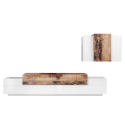 Parete attrezzata soggiorno design moderno bianco legno Corona Moby Offerta