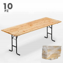 Stock 10 Tavoli in legno per set birreria 220x80 feste giardino Offerta