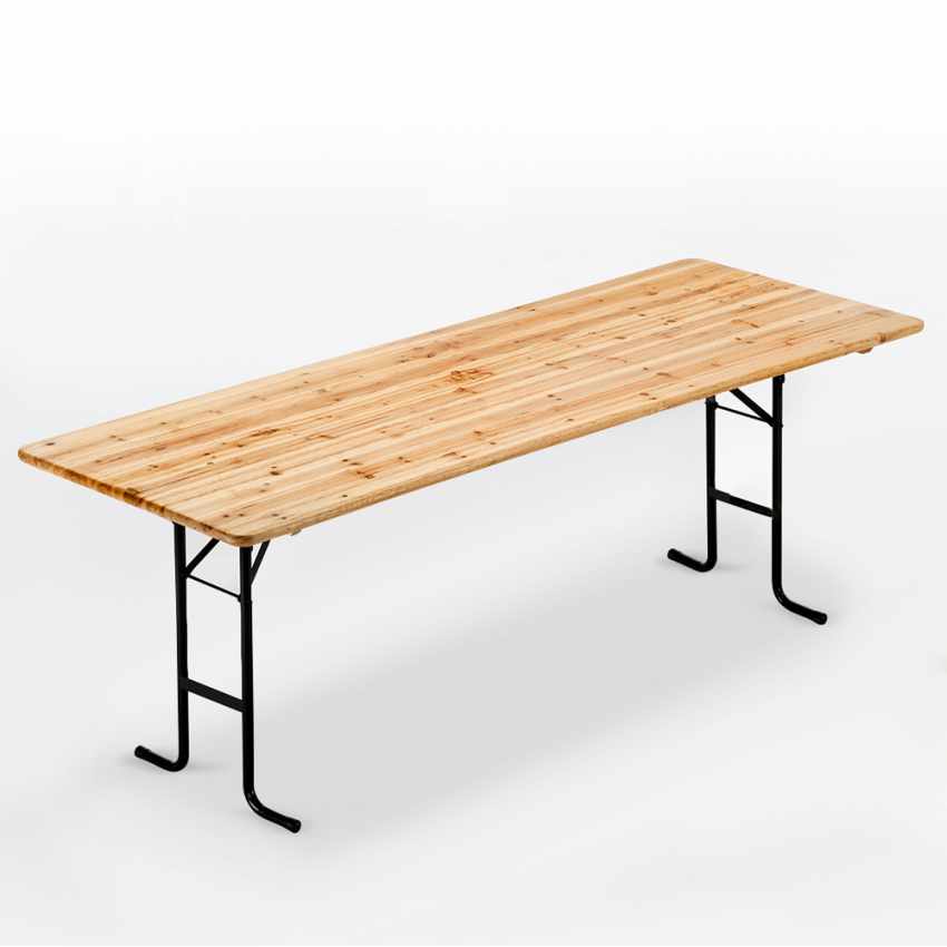 Stock 10 Tavoli in legno per set birreria 220x80 feste giardino Promozione