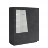 Credenza moderna con vetrina libreria 120x43 cm design ardesia Vega Bias Offerta