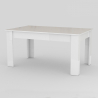 Tavolo bianco lucido allungabile 140-190x90cm per sala da pranzo Jesi Light Offerta