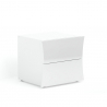 Comodino design bianco lucido 2 cassetti camera da letto Arco Smart Offerta