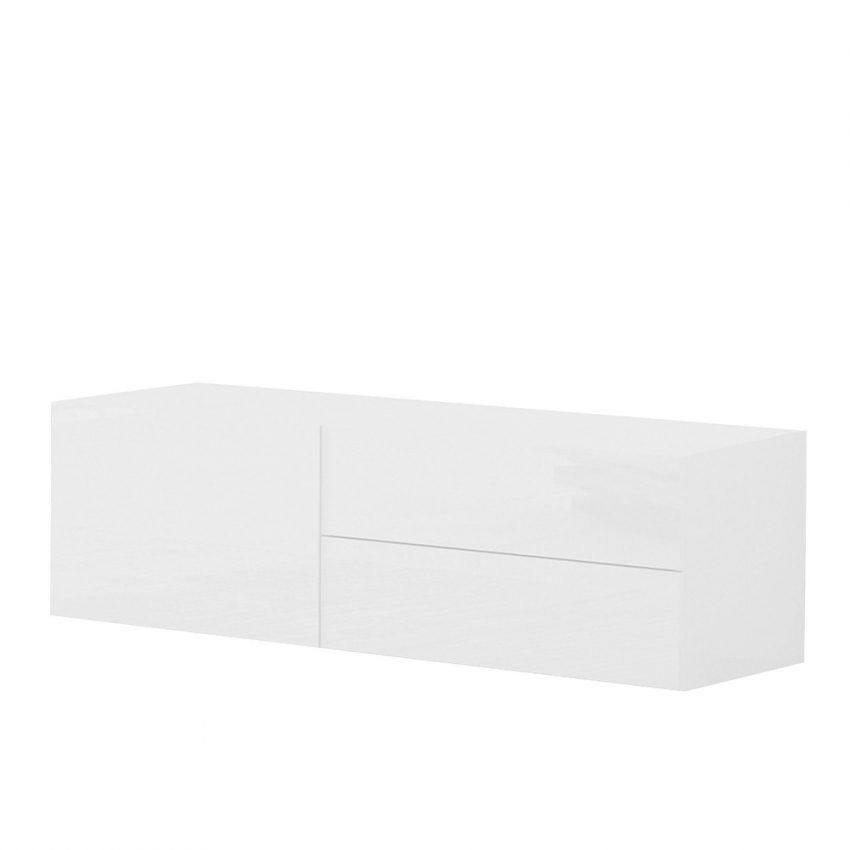 Metis Mobile porta TV soggiorno design vano 2 cassetti 110cm bianco lucido